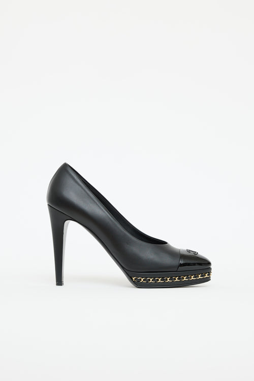 Chanel Cap Toe CC Chain  Pump