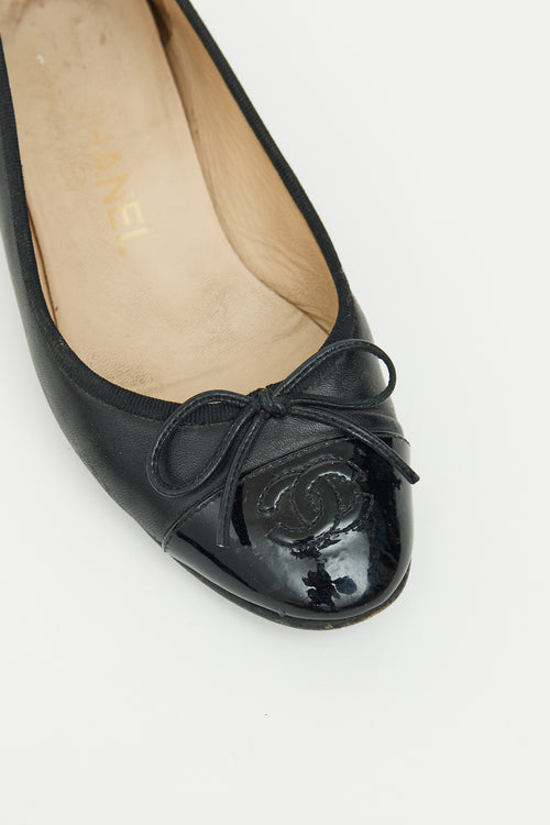 Chanel Black Patent Leather Ballet Flat