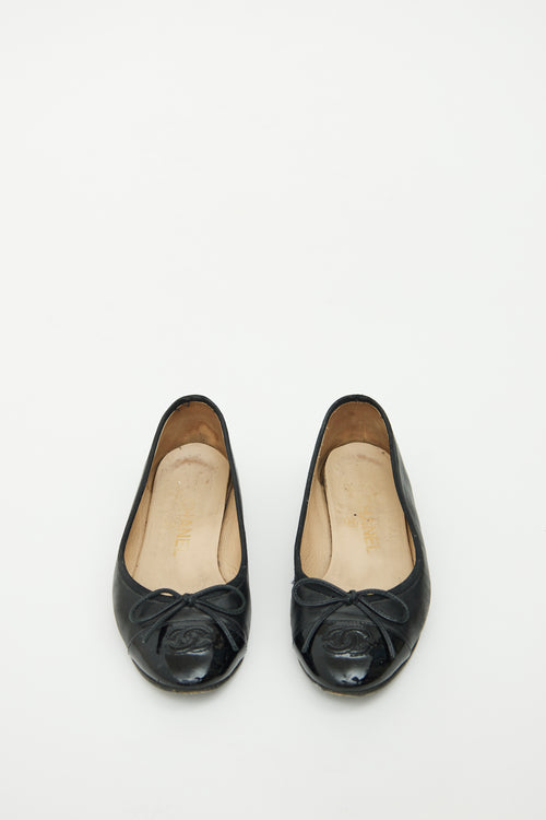 Chanel Black Patent Leather Ballet Flat