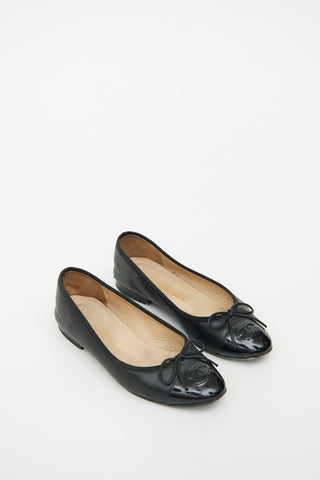 Chanel Black Patent Leather Ballet Flat