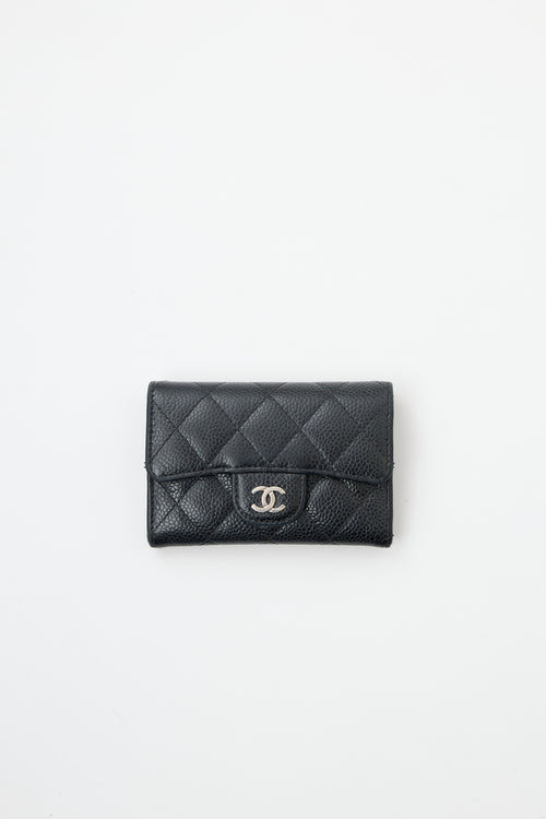 Chanel 2017 CC Compact Caviar Flap Wallet