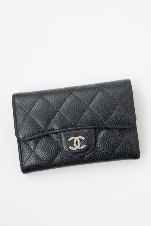 Chanel 2017 CC Compact Caviar Flap Wallet
