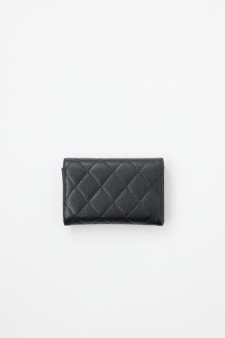Chanel 2017 CC Compact Caviar Flap Wallet