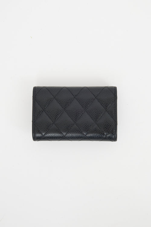 Chanel 2017 Black Leather Small Flap Wallet