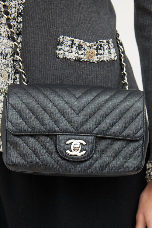 Chanel Black Chevron Mini Rectangle Bag