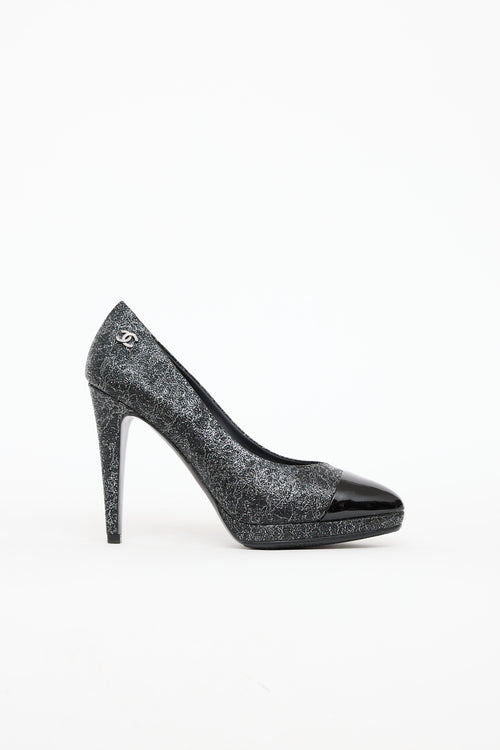 Chanel Crackled Cap Toe Pump