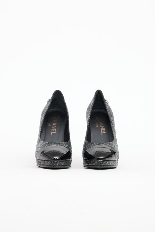 Chanel Crackled Cap Toe Pump