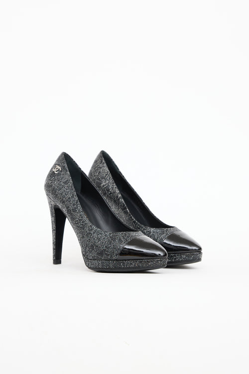 Chanel Crackled Cap Toe Pump