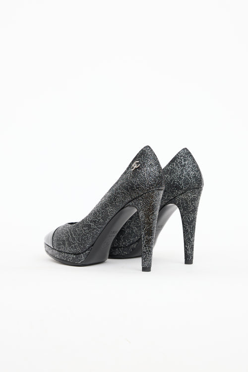 Chanel Crackled Cap Toe Pump