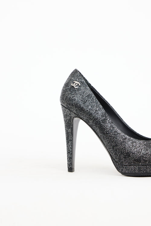 Chanel Crackled Cap Toe Pump