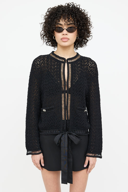 Chanel Crocheted Ribbon Cardigan