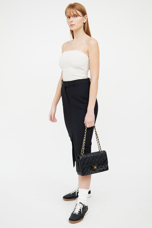 Chanel Black Lambskin Double Flap Bag
