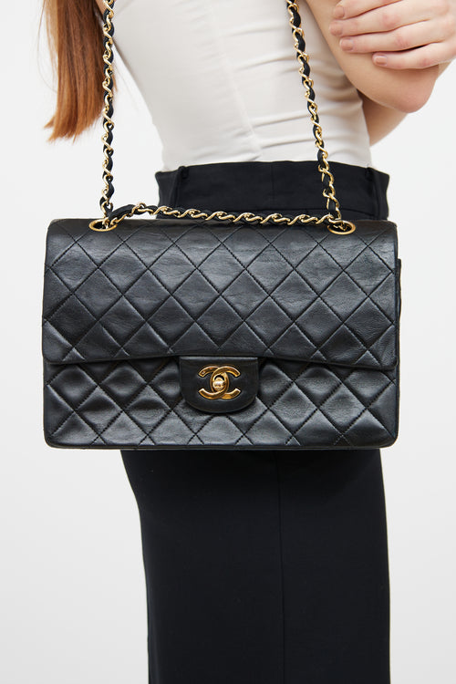 Chanel Black Lambskin Double Flap Bag