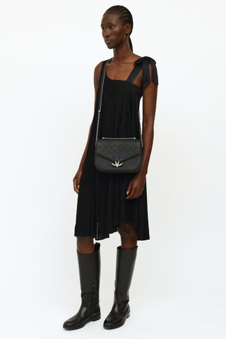 Black & Blue Caviar Leather Coco Cuba Flap Bag