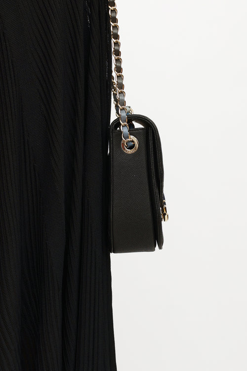 Black & Blue Caviar Leather Coco Cuba Flap Bag