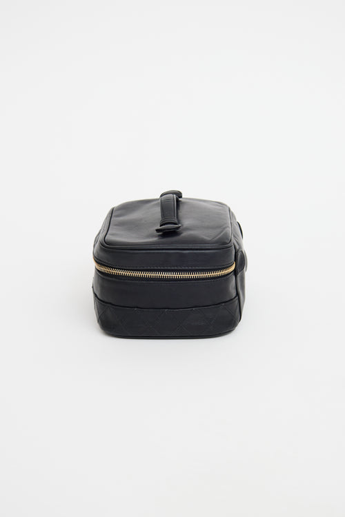 Chanel Black Leather Vanity Case