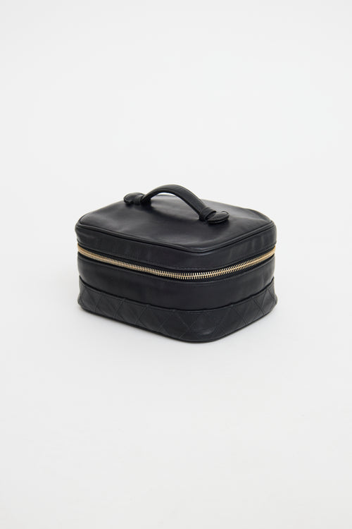 Chanel Black Leather Vanity Case