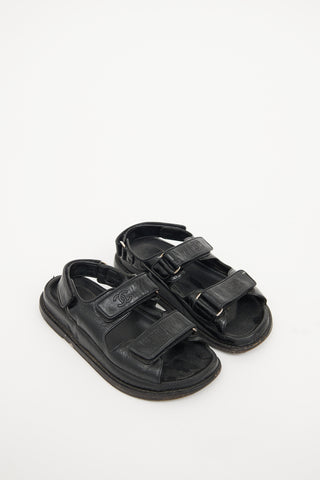 Chanel Black Logo Dad Sandal