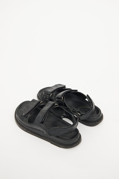 Chanel Black Logo Dad Sandal