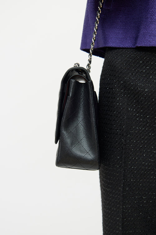 Chanel 2011 Black Classic Maxi Double Flap Shoulder Bag