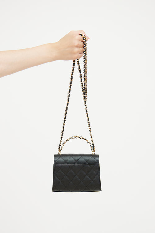 Chanel 2023 Pre-Spring Black Kelly Chain Clutch Bag