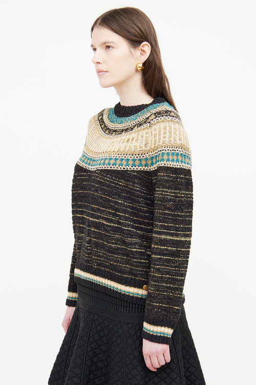 Chanel Fall 2019 Black & Multi Silk Cashmere Blend Knit Sweater