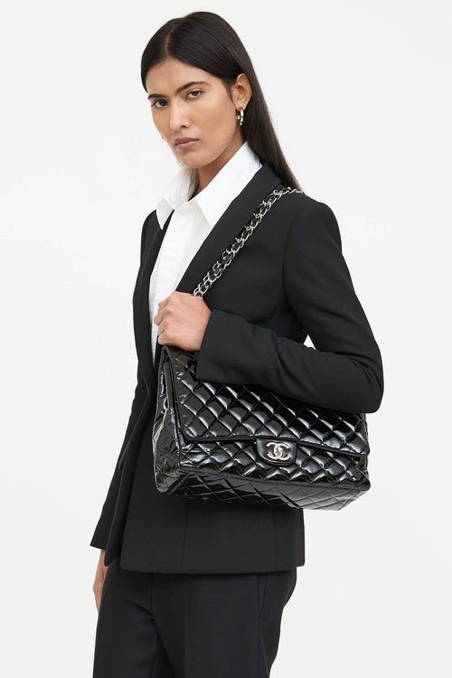 Chanel 2011 Patent Leather Maxi Double Flap Bag