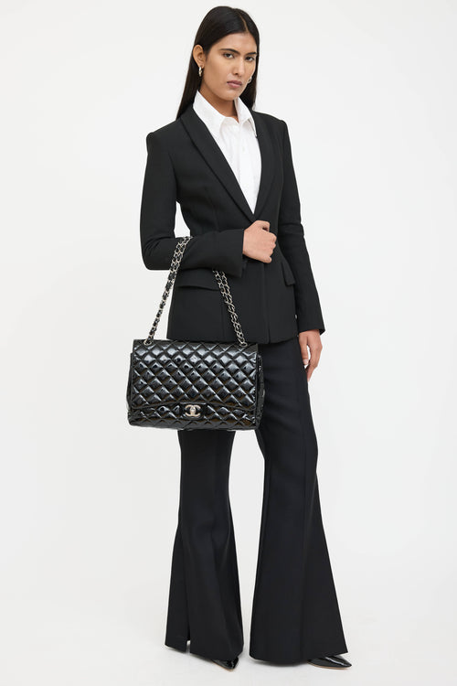 Chanel 2011 Patent Leather Maxi Double Flap Bag