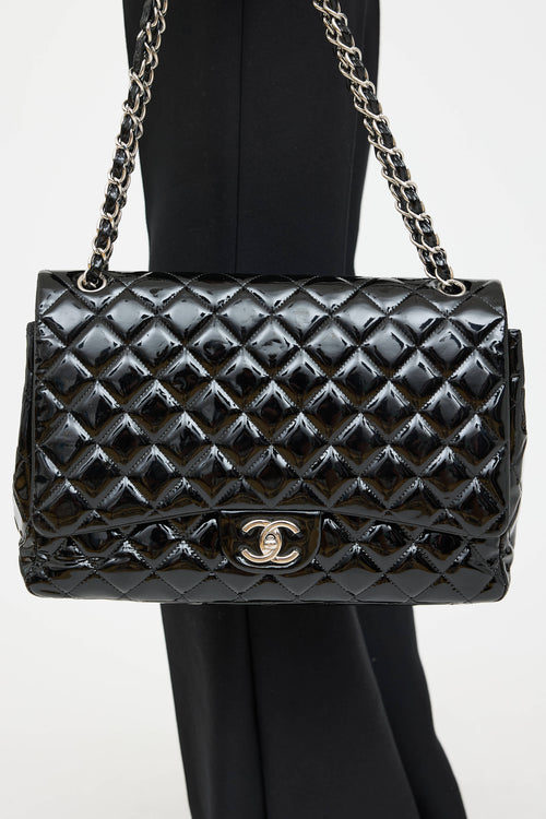 Chanel 2011 Patent Leather Maxi Double Flap Bag
