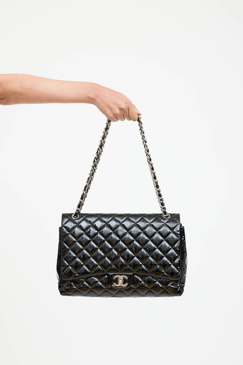 Chanel 2011 Patent Leather Maxi Double Flap Bag