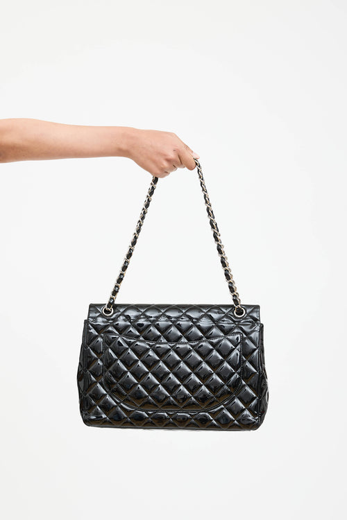 Chanel 2011 Patent Leather Maxi Double Flap Bag