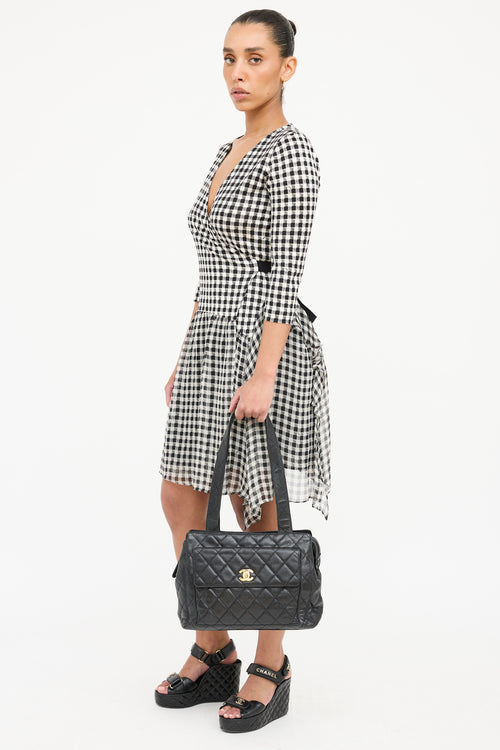 Chanel Pebbled Leather Tote Bag