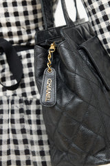 Chanel Pebbled Leather Tote Bag