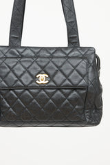 Chanel Pebbled Leather Tote Bag