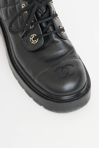 Chanel 2021 Quilted CC Combat Boot