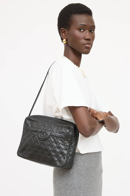 Chanel 1991 Leather Quilted Camera Bag