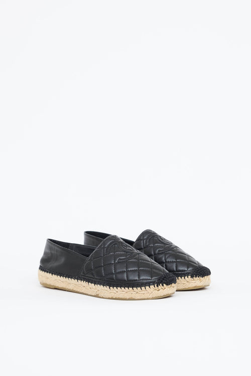 Chanel Leather Quilted Espadrille