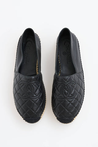 Chanel Leather Quilted Espadrille