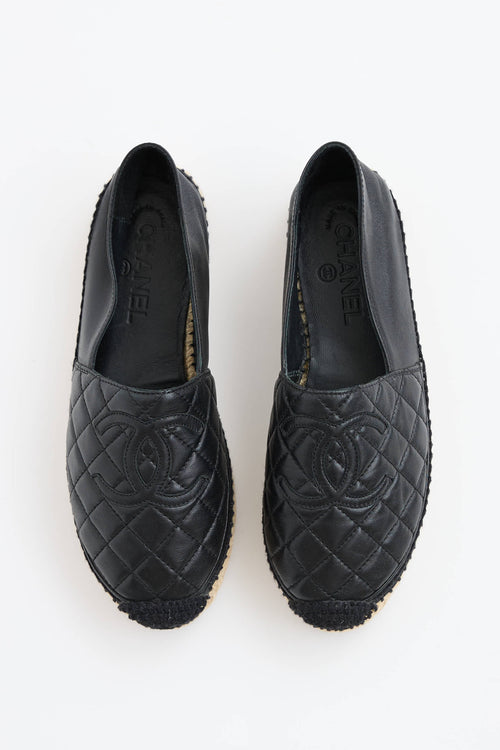 Chanel Leather Quilted Espadrille