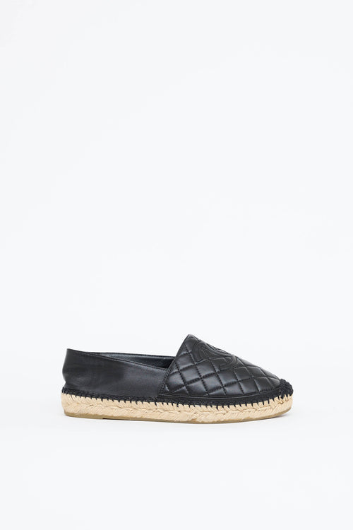 Chanel Leather Quilted Espadrille