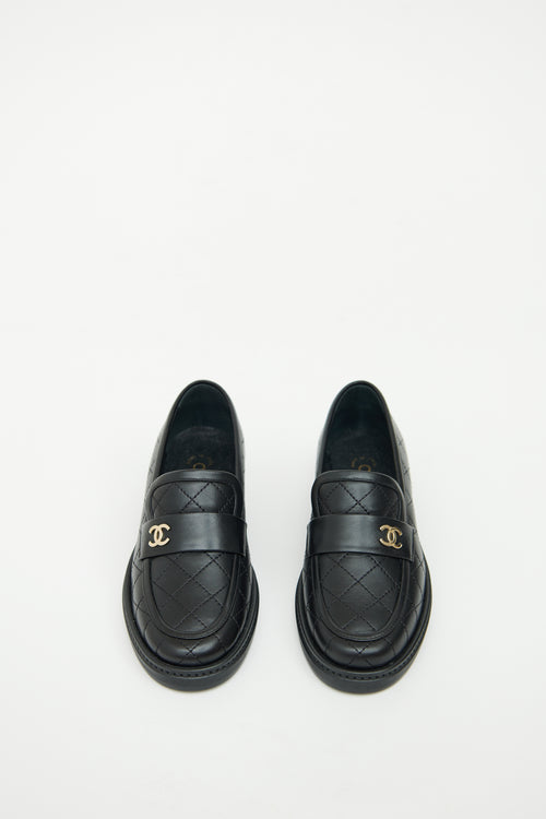 Chanel Black Quilted Lambskin Loafer