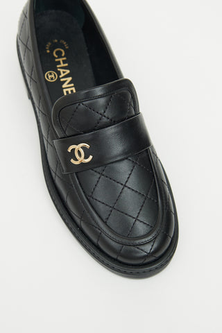 Chanel Black Quilted Lambskin Loafer