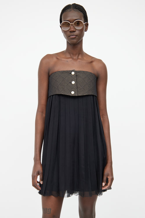Chanel Black Silk Three Button Dress