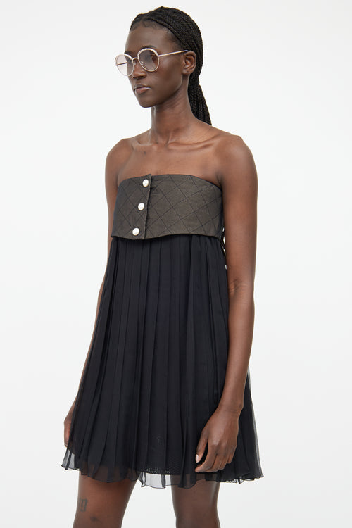 Chanel Black Silk Three Button Dress