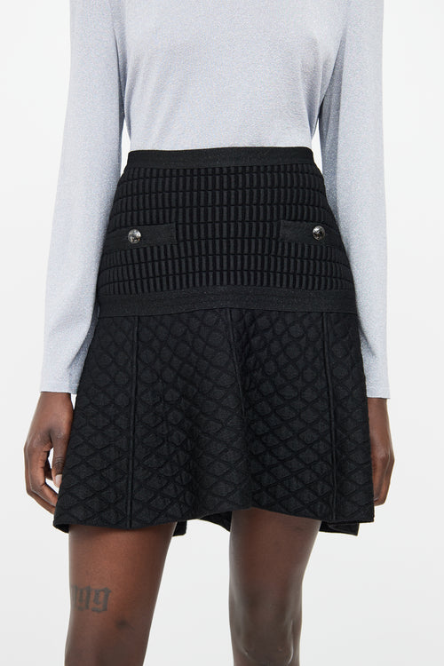 Chanel Black FW2013 Quilted Mini Skirt