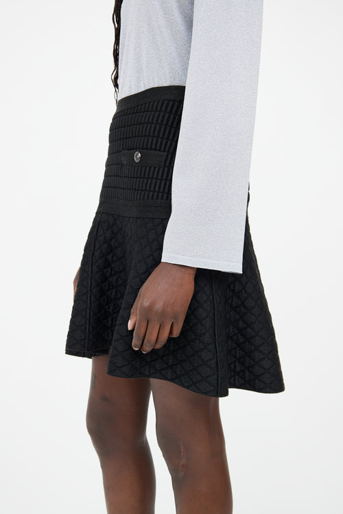 Chanel Black FW2013 Quilted Mini Skirt