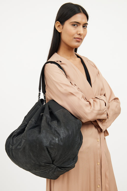 Black Top Handle Bag