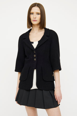 Chanel Black Wool Button Jacket