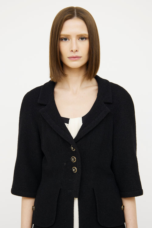 Chanel Black Wool Button Jacket