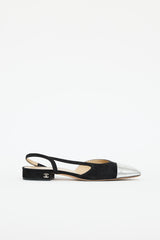 Chanel Suede & Leather Slingback Flat